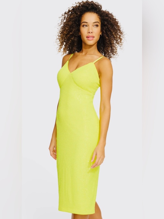 Siena Dresses & Skirts - Siena Sequin Mesh Sheath A-Line Dress Citrus Size 10